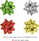 40 Pcs Christmas Gift Bow Assortment - (2 Sizes: 3.5 Inches + 4.5 Inches) Red, Green, Gold, Silver Bow for Christmas, Birthday, Wedding, Baby Shower, Bridal Showers